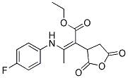 ETHYL 2-(2,5-DIOXOTETRAHYDROFURAN-3-YL)-3-(4-FLUOROANILINO)BUT-2-ENOATE, TECH 结构式