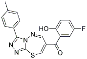 (5-Fluoro-2-hydroxyphenyl)[3-(4-methylphenyl)[1,2,4]triazolo[3,4-b][1,3,4]thiadiazepin-7-yl]methanon 结构式
