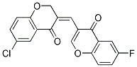 3-[(E)-(6-CHLORO-4-OXO-2H-CHROMEN-3(4H)-YLIDENE)METHYL]-6-FLUORO-4H-CHROMEN-4-ONE 结构式