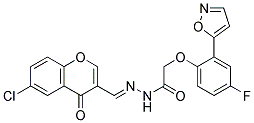 N'-[(1E)-(6-CHLORO-4-OXO-4H-CHROMEN-3-YL)METHYLENE]-2-(4-FLUORO-2-ISOXAZOL-5-YLPHENOXY)ACETOHYDRAZID 结构式