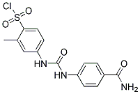 4-[3-(4-CARBAMOYLPHENYL)UREIDO]-2-METHYLBENZENESULFONYL CHLORIDE 结构式