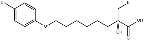 (S)-2-BROMOMETHYL-2-HYDROXY-8-(4-CHLOROPHENOXY)-OCTANOIC ACID 结构式