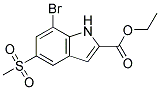 ETHYL 7-BROMO-5-(METHYLSULPHONYL)-1H-INDOLE-2-CARBOXYLATE 结构式