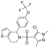 5-[(5-CHLORO-1,3-DIMETHYL-1H-PYRAZOL-4-YL)SULPHONYL]-4-[4-(TRIFLUOROMETHOXY)PHENYL]-4,5,6,7-TETRAHYDROTHIENO[3,2-C]PYRIDINE 结构式