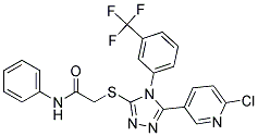 N1-PHENYL-2-({5-(6-CHLOROPYRIDIN-3-YL)-4-[3-(TRIFLUOROMETHYL)PHENYL]-4H-1,2,4-TRIAZOL-3-YL}THIO)ACETAMIDE 结构式