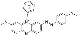 3-(dimethylamino)-7-[[4-(dimethylamino)phenyl]azo]-5-phenylphenazinium chloride 结构式