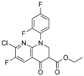Ethyl 7-chloro-1-(2,4-difluorophenyl)-6-fluoro-4-oxo-1,2,3,4-tetrahydro-1,8-naphthyridine-3-carboxylate 结构式