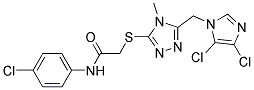 N1-(4-chlorophenyl)-2-({5-[(4,5-dichloro-1H-imidazol-1-yl)methyl]-4-methyl-4H-1,2,4-triazol-3-yl}thio)acetamide 结构式