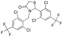 3-[2,6-dichloro-4-(trifluoromethyl)benzyl]-2-[2,6-dichloro-4-(trifluoromethyl)phenyl]-1,3-thiazolan-4-one 结构式