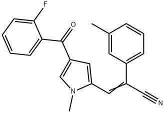 3-[4-(2-Fluorobenzoyl)-1-methylpyrrol-2-yl]-2-(3-methylphenyl)acrylonitrile 结构式