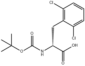 (R)-2-((叔丁氧羰基)氨基)-3-(2,6-二氯苯基)丙酸 结构式