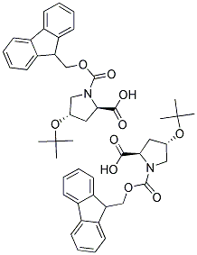 Fmoc-(2S,4R)-(-)-4-t-butoxypyrrolidine-2-carboxylic acid (Fmoc-trans-4-t-butoxy-L-proline)
 结构式