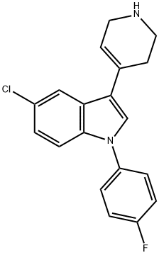 5-氯-1-(4-氟苯基)-3-(1,2,3,6-四氢-4-吡啶基)-1H-吲哚 结构式