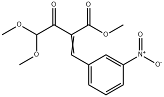 4,4-二甲氧基-2-(3-硝基苯亚甲基)乙酰乙酸甲酯 结构式