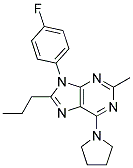 9-(4-FLUOROPHENYL)-2-METHYL-8-PROPYL-6-(PYRROLIDIN-1-YL)-9H-PURINE 结构式