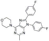 8,9-BIS(4-FLUOROPHENYL)-2-METHYL-6-MORPHOLINO-9H-PURINE 结构式