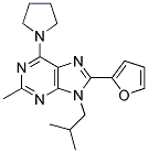 8-(FURAN-2-YL)-9-ISOBUTYL-2-METHYL-6-(PYRROLIDIN-1-YL)-9H-PURINE 结构式