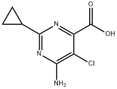 6-氨基-5-氯-2-环丙基嘧啶-4-甲酸 结构式