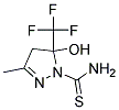 5-Hydroxy-3-methyl-1-thiocarbamoyl-5-trifluoromethyl-2-pyrazoline 结构式