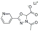 3-乙酰基-5-(吡啶-3-基)-2,3-二氢-1,3,4-恶二唑-2-甲酸锂 结构式