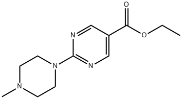 2-(4-甲基哌嗪-1-基)嘧啶-5-甲酸乙酯 结构式