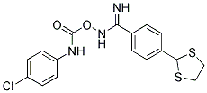 N-{[(4-氯苯胺)羰基]氧}-4-(1,3-二硫代-2-基)苯甲酰亚胺 结构式