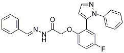 [4-FLUORO-2-(2-PHENYL-2H-PYRAZOL-3-YL)-PHENOXY]-ACETIC ACID [1-PHENYL-METH-(E)-YLIDENE]-HYDRAZIDE 结构式