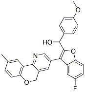[5-FLUORO-3-(6-METHYL-10H-9-OXA-4-AZA-PHENANTHREN-2-YL)-BENZOFURAN-2-YL]-(4-METHOXY-PHENYL)-METHANOL 结构式