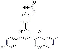 6-[6-(4-FLUORO-PHENYL)-4-(6-METHYL-4-OXO-4H-CHROMEN-3-YL)-PYRIDIN-2-YL]-3H-BENZOOXAZOL-2-ONE 结构式