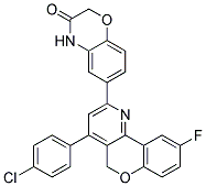 6-[1-(4-CHLORO-PHENYL)-6-FLUORO-10H-9-OXA-4-AZA-PHENANTHREN-3-YL]-4H-BENZO[1,4]OXAZIN-3-ONE 结构式