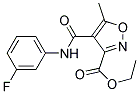 ETHYL 4-[(3-FLUOROANILINO)CARBONYL]-5-METHYL-3-ISOXAZOLECARBOXYLAT 结构式