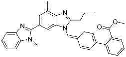 4'-(2'-N-Propyl-1,4'-Dimethyl-(2,6'-Dibenzimidazole)-1'-Yl)Methylene(1,1'-Biphenyl)-2-Carboxylate Methyl Ester 结构式