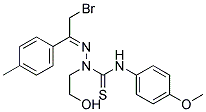 N1-(4-methoxyphenyl)-2-[2-bromo-1-(4-methylphenyl)ethylidene]-1-(2-hydroxyethyl)hydrazine-1-carbothioamide 结构式