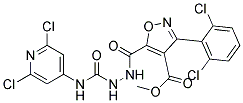 methyl 3-(2,6-dichlorophenyl)-5-[(2-{[(2,6-dichloro-4-pyridyl)amino]carbonyl}hydrazino)carbonyl]isoxazole-4-carboxylate 结构式