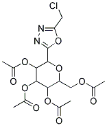 3,5-di(acetyloxy)-2-[(acetyloxy)methyl]-6-[5-(chloromethyl)-1,3,4-oxadiazol-2-yl]tetrahydro-2H-pyran-4-yl acetate 结构式