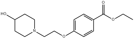 ETHYL 4-[2-(4-HYDROXYPIPERIDINO)ETHOXY]-BENZENECARBOXYLATE 结构式