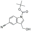 5-Cyano-3-(hydroxymethyl)-1H-indole, N-BOC protected 结构式