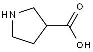 DL-pyrrolidine-3-carboxylic acid 结构式