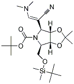 (3AR,4R,6S,6AS)-4-(TERT-BUTYL-DIMETHYL-SILANYLOXYMETHYL)-6-((Z)-1-CYANO-2-DIMETHYLAMINO-VINYL)-2,2-DIMETHYL-TETRAHYDRO-[1,3]DIOXOLO[4,5-C]PYRROLE-5-CARBOXYLIC ACID TERT-BUTYL ESTER 结构式