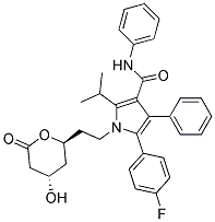 5-(4-FLUORO-PHENYL)-1-[2-((2S,4S)-4-HYDROXY-6-OXO-TETRAHYDRO-PYRAN-2-YL)-ETHYL]-2-ISOPROPYL-4-PHENYL-1H-PYRROLE-3-CARBOXYLIC ACID PHENYLAMIDE 结构式