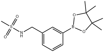 N-(3-(4,4,5,5-四甲基-1,3,2-二氧硼杂环戊烷-2-基)苄基)甲磺酰胺 结构式