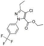 4-CHLORO-3-ETHYL-1-[4-(TRIFLUOROMETHYL)PHENYL]-1H-PYRAZOLE-5-CARBOXYLIC ACID ETHYL ESTER 结构式