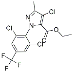 4-CHLORO-1-[2,6-DICHLORO-4-(TRIFLUOROMETHYL)PHENYL]-3-METHYL-1H-PYRAZOLE-5-CARBOXYLIC ACID ETHYL ESTER 结构式