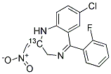 7-CHLORO-1,3-DIHYDRO-5-(2-FLUOROPHENYL)-2-NITROMETHYL-ENE-2H-1,4-BENZODIAZEPINE-13C1 结构式