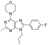 8-(4-FLUOROPHENYL)-2-METHYL-6-MORPHOLINO-9-PROPYL-9H-PURINE 结构式