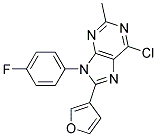 6-CHLORO-9-(4-FLUOROPHENYL)-8-(FURAN-3-YL)-2-METHYL-9H-PURINE 结构式