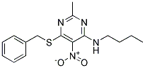 6-(BENZYLTHIO)-N-BUTYL-2-METHYL-5-NITROPYRIMIDIN-4-AMINE 结构式