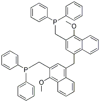 双[3-二苯基膦基甲基-4-甲氧基-1-萘基]甲烷 结构式