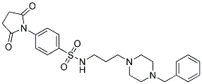 N-[3-(4-苄基哌嗪)丙基]-4-(2,5-二氧-1-吡咯烷基苯磺酰胺 结构式