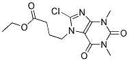 ETHYL 4-(8-CHLORO-1,3-DIMETHYL-2,6-DIOXO-2,3,6,7-TETRAHYDRO-1H-PURIN-7-YL)BUTANOATE, TECH 结构式